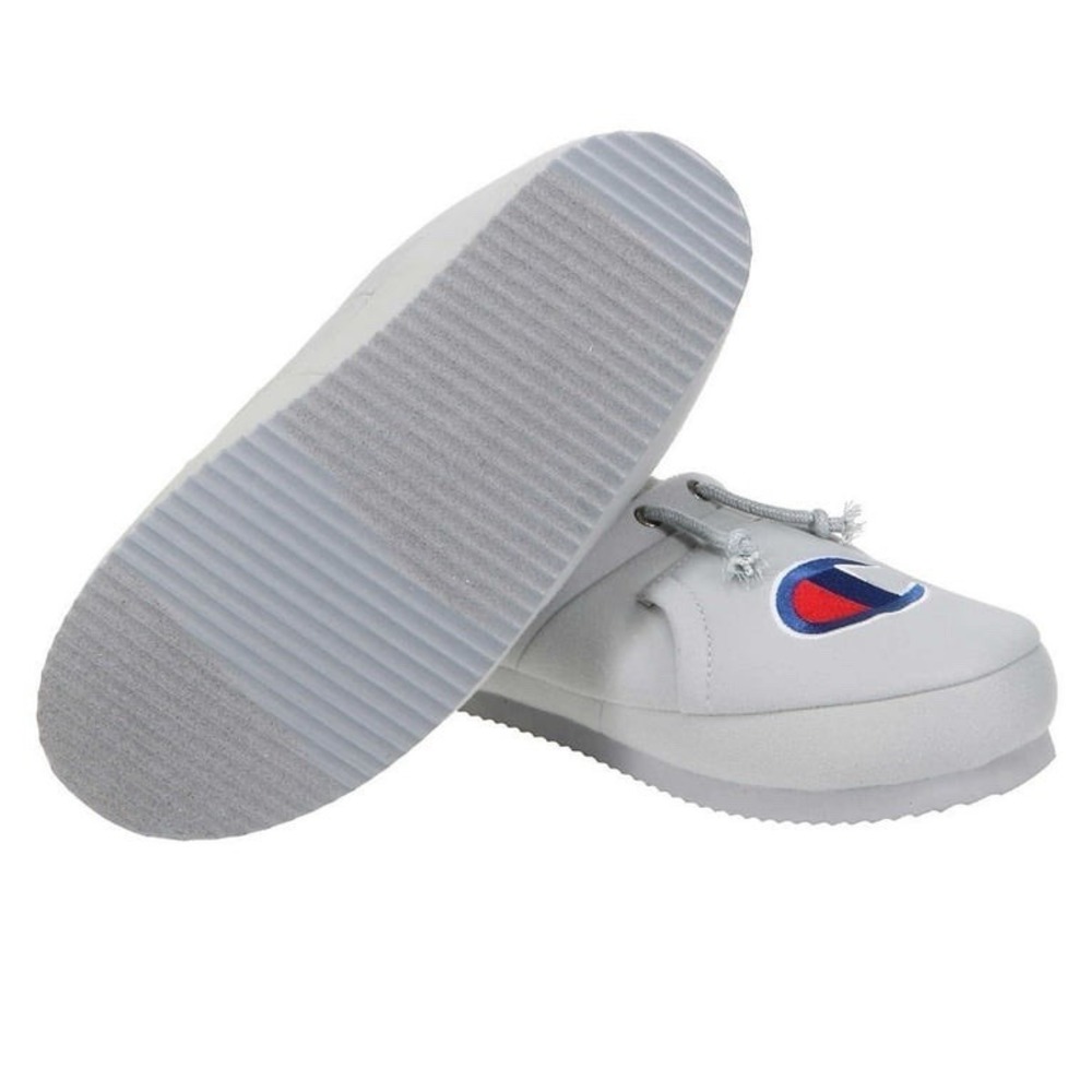 Champion University 25 Gray Jersey Faux Fur Slippers Mens Size 4 Womens 6